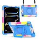 For iPad Air 11 2024 Handle Grip Holder Silicone Hybrid PC Tablet Case with Strap