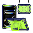 For iPad Air 11 2024 Handle Grip Holder Silicone Hybrid PC Tablet Case with Strap