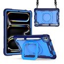 For iPad Air 11 2024 Handle Grip Holder Silicone Hybrid PC Tablet Case with Strap