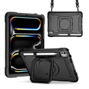 For iPad Air 11 2024 Handle Grip Holder Silicone Hybrid PC Tablet Case with Strap