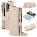 For Samsung Galaxy Z Fold 6 Crossbody Ring Multifunctional Wallet Fold Leather Phone Case