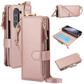 For Samsung Galaxy Z Fold 6 Crossbody Ring Multifunctional Wallet Fold Leather Phone Case