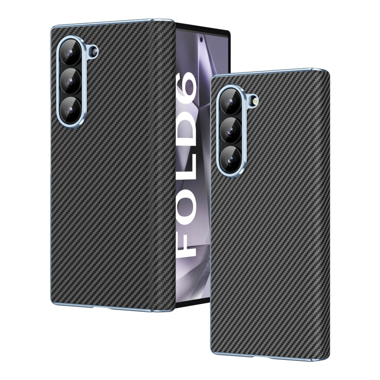 For Samsung Z Fold 5 Electroplated Carbon Fibre Pattern Folding Phone Case