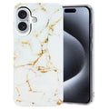 For iPhone 16 Plus IMD Marble TPU Phone Case