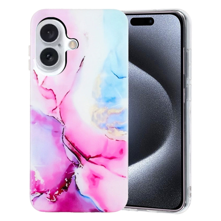 For iPhone 16 Plus IMD Marble TPU Phone Case