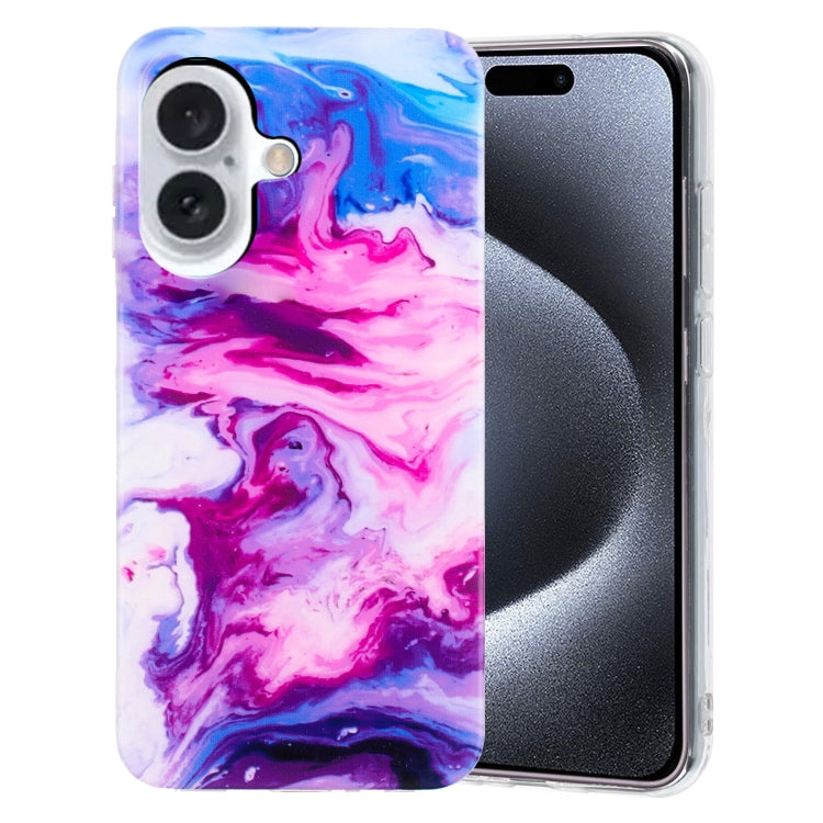 For iPhone 16 Plus IMD Marble TPU Phone Case