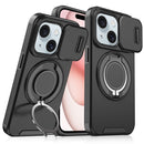 For iPhone 15 Sliding Camera protector Ring Holder Phone Case