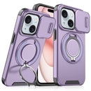 For iPhone 15 Sliding Camera protector Ring Holder Phone Case