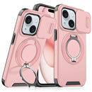 For iPhone 15 Sliding Camera protector Ring Holder Phone Case
