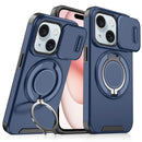 For iPhone 15 Sliding Camera protector Ring Holder Phone Case