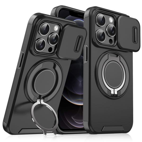 For iPhone 11 Pro Sliding Camera protector Ring Holder Phone Case