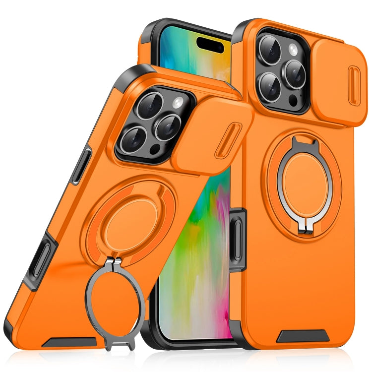 For iPhone 16 Pro Max Sliding Camera shield Ring Holder Phone Case