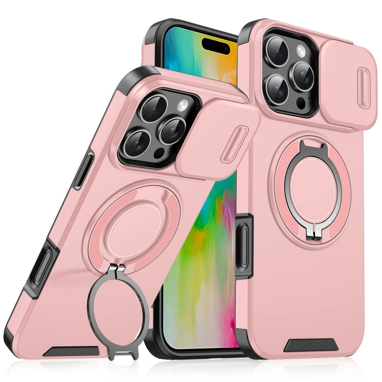 For iPhone 16 Pro Max Sliding Camera shield Ring Holder Phone Case