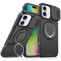 For iPhone 16 Sliding Camera protector Ring Holder Phone Case