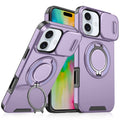 For iPhone 16 Sliding Camera protector Ring Holder Phone Case