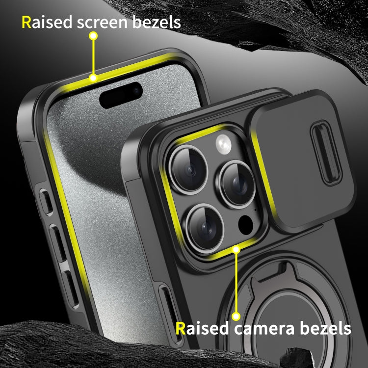 For iPhone 16 Pro Max Sliding Camera shield Ring Holder Phone Case