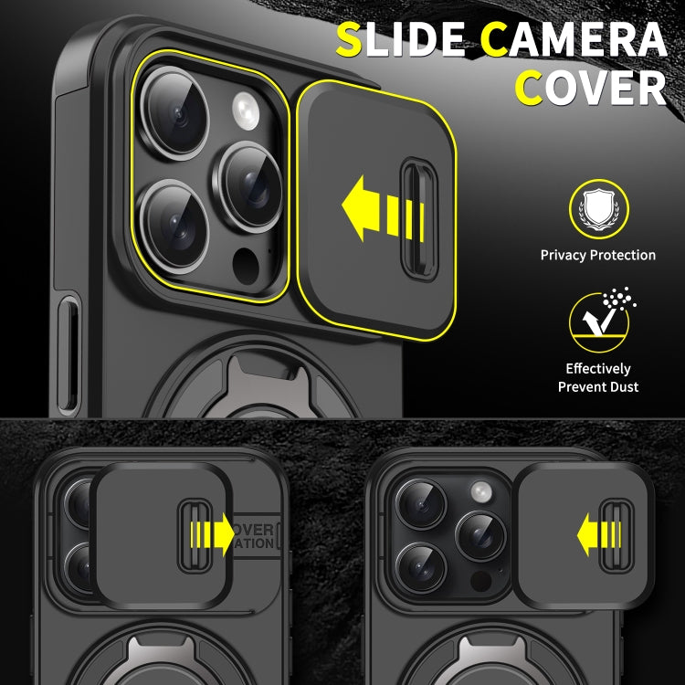 For iPhone 16 Pro Max Sliding Camera shield Ring Holder Phone Case