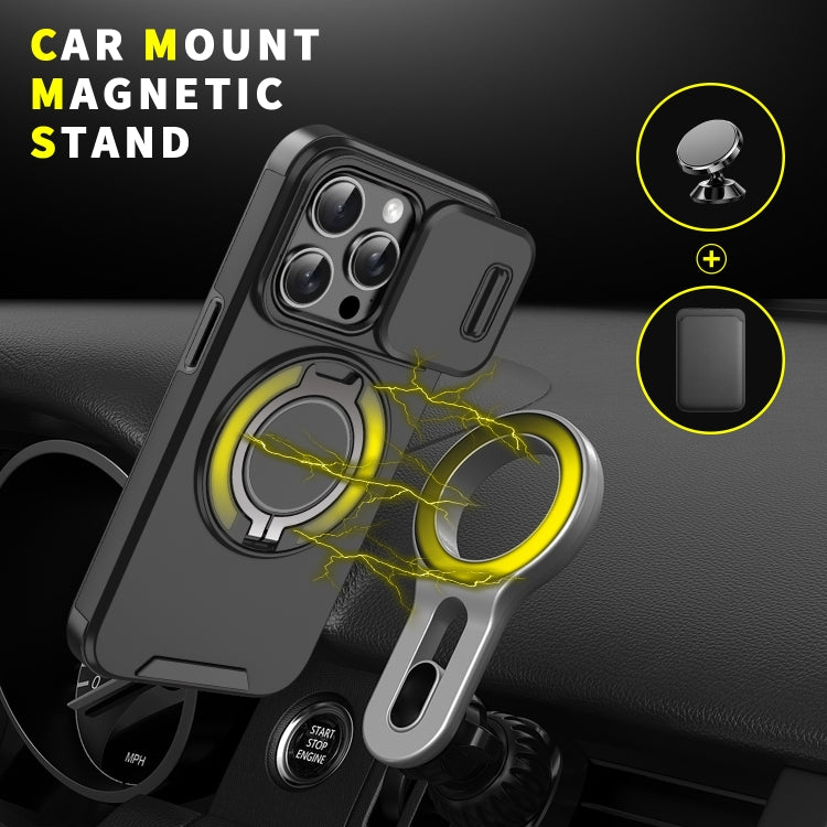 For iPhone 16 Pro Max Sliding Camera shield Ring Holder Phone Case