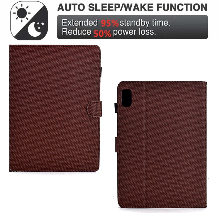 For Lenovo Tab P12 Solid Colour Fibre Texture Smart Tablet Leather Case