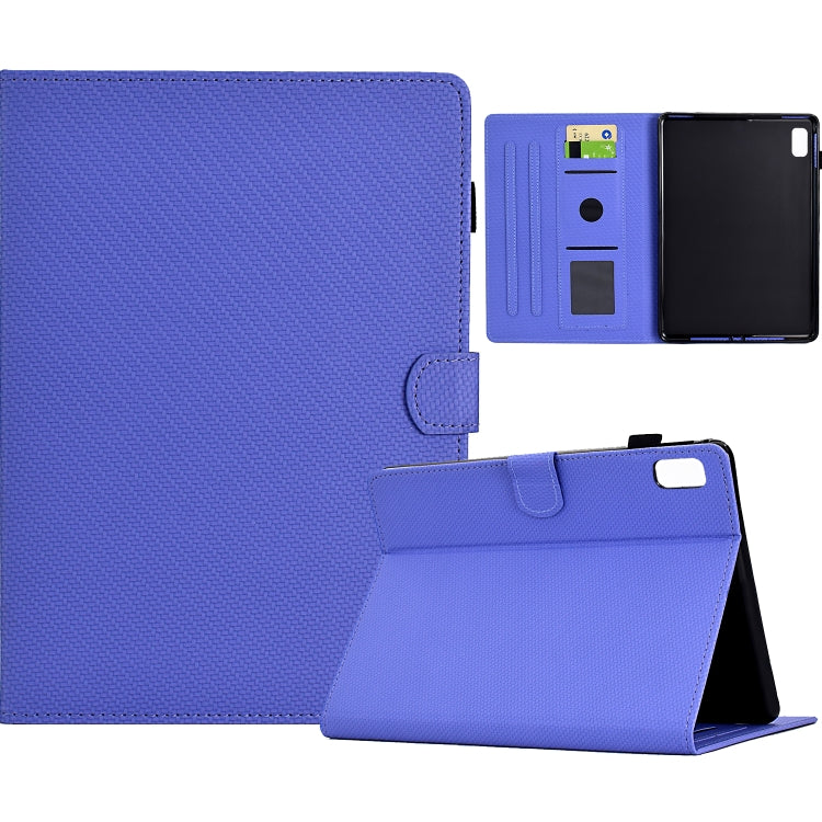 For Lenovo Tab P12 Solid Colour Fibre Texture Smart Tablet Leather Case