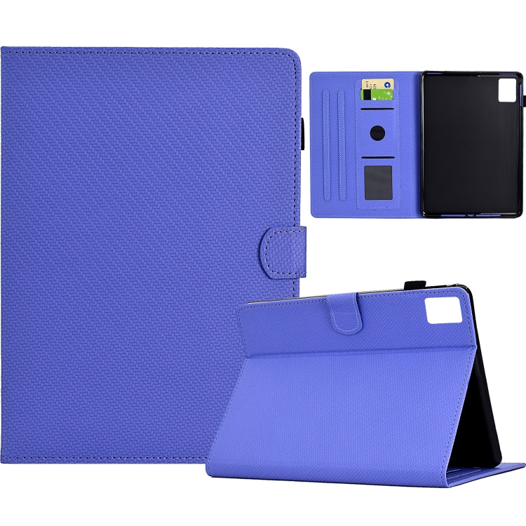 For Lenovo Tab P12 Solid Colour Fibre Texture Smart Tablet Leather Case