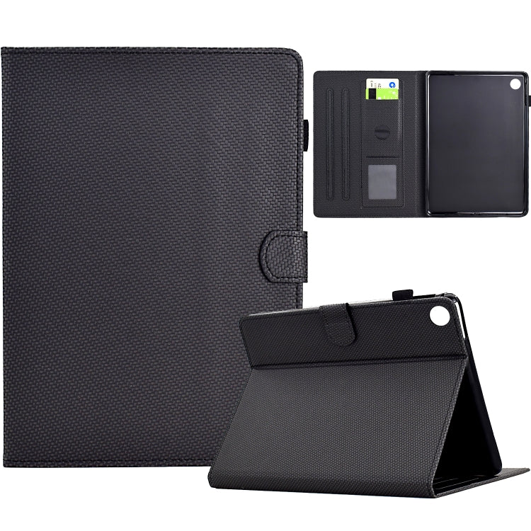 For Lenovo Tab P12 Solid Colour Fibre Texture Smart Tablet Leather Case