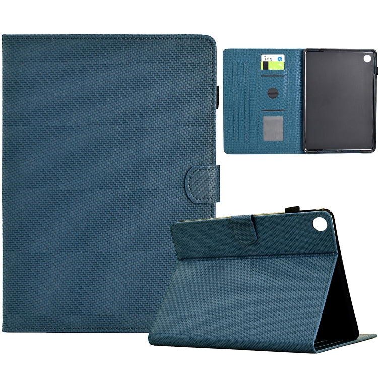 For Lenovo Tab P12 Solid Colour Fibre Texture Smart Tablet Leather Case