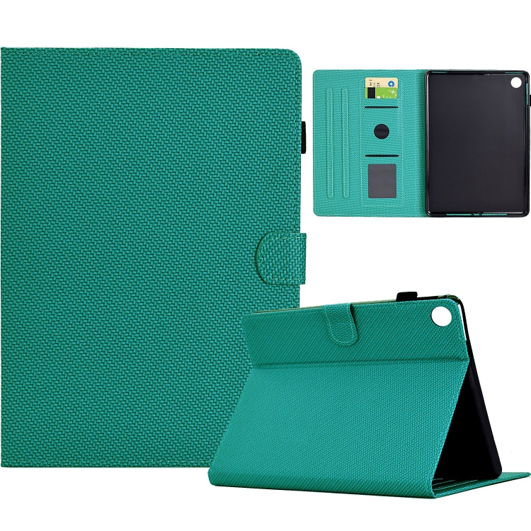 For Lenovo Tab P12 Solid Colour Fibre Texture Smart Tablet Leather Case