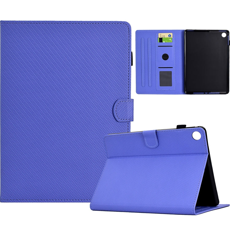 For Lenovo Tab P12 Solid Colour Fibre Texture Smart Tablet Leather Case