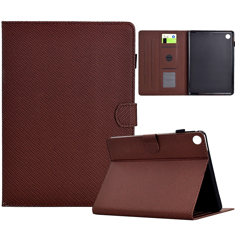 For Lenovo Tab P12 Solid Colour Fibre Texture Smart Tablet Leather Case