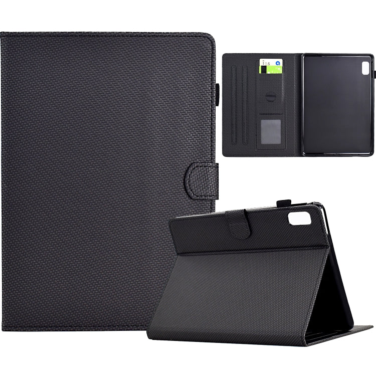 For Lenovo Tab P12 Solid Colour Fibre Texture Smart Tablet Leather Case