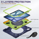 For iPad Pro 13 2024 Silicone Hybrid PC Tablet Case with Holder & Shoulder Strap