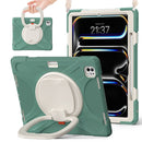 For iPad Pro 13 2024 Silicone Hybrid PC Tablet Case with Holder & Shoulder Strap