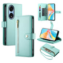 Nine Card-slot Zipper Wallet Bag Leather Phone Case, For OPPO A1 Pro / Reno8 T 5G, For OPPO A57 4G / A77 4G / A57s 4G / A77s 4G, For OPPO A54 / A54s / A55 5G / A16s / A53s