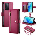 Nine Card-slot Zipper Wallet Bag Leather Phone Case, For OPPO A1 Pro / Reno8 T 5G, For OPPO A57 4G / A77 4G / A57s 4G / A77s 4G, For OPPO A54 / A54s / A55 5G / A16s / A53s