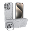 For iPhone 16 Pro Lens Frame Bracket Corrugated MagSafe Phone Case