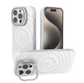 For iPhone 16 Pro Lens Frame Bracket Corrugated MagSafe Phone Case