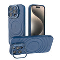 For iPhone 16 Pro Lens Frame Bracket Corrugated MagSafe Phone Case