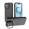 For iPhone 16 Plus Lens Frame Bracket Corrugated MagSafe Phone Case