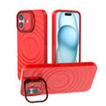 For iPhone 16 Plus Lens Frame Bracket Corrugated MagSafe Phone Case