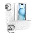 For iPhone 16 Plus Lens Frame Bracket Corrugated MagSafe Phone Case