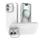 For iPhone 16 Plus Lens Frame Bracket Corrugated MagSafe Phone Case