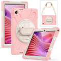 Rotatable Silicone Hybrid PC Tablet Case with Shoulder Strap, For Lenovo Tab 10.1 2025