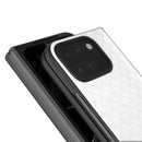 For Google Pixel 9 Pro Fold Black Frame Woven Texture PU Phone Case