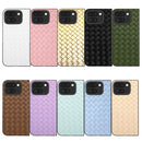For Google Pixel 9 Pro Fold Black Frame Woven Texture PU Phone Case