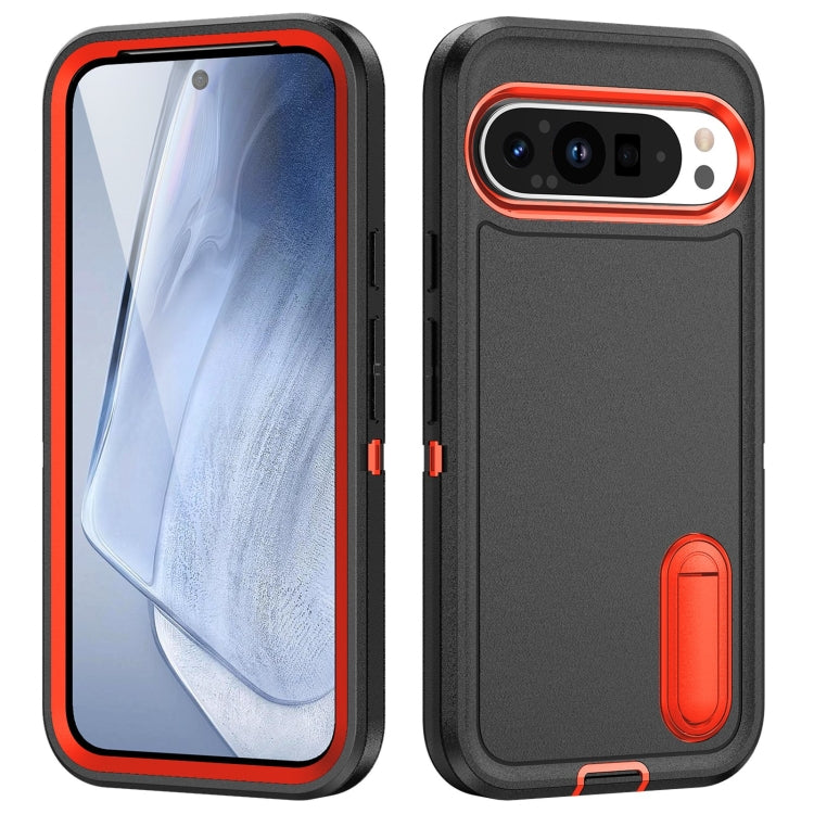 For Google Pixel 9 Pro Rugged PC + Silicone Phone Case with Holder