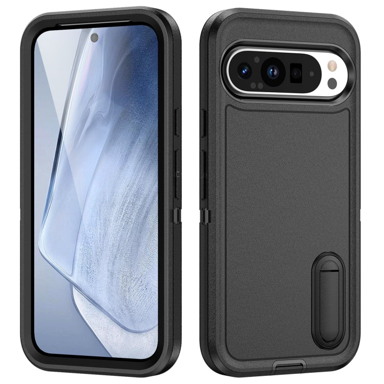 For Google Pixel 9 Rugged PC + Silicone Phone Case with Holder