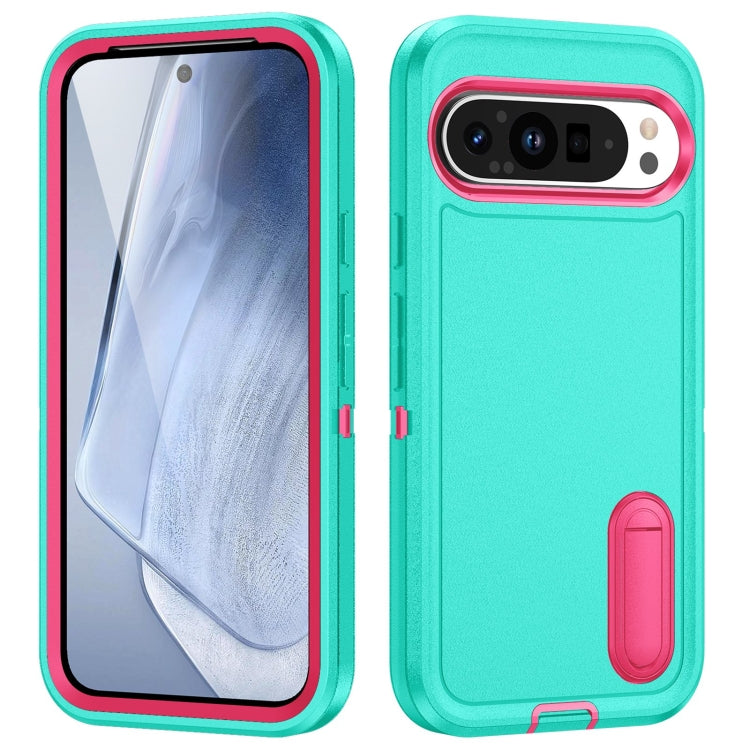 For Google Pixel 9 Pro Rugged PC + Silicone Phone Case with Holder