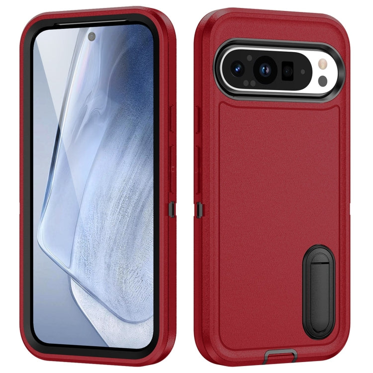 For Google Pixel 9 Pro Rugged PC + Silicone Phone Case with Holder