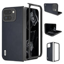 For Google Pixel 9 Pro Fold ABEEL Genuine Leather Elegant Black Edge Phone Case